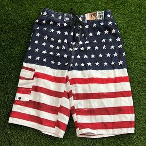 Boys American Flag Hang Ten Swim Shorts